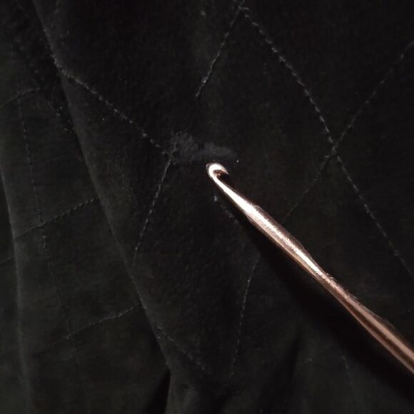 VTG Black Nubuck Leather Jacket Sz10 Distressed Snap Quilted Moto Bomber Biker - Picture 11 of 16